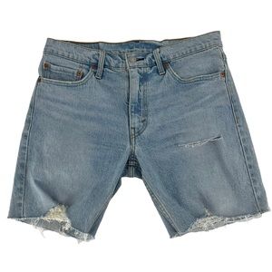 Levi's LVC Jean Shorts Mens 32 Blue Distress Big E Light Wash Vintage Collection